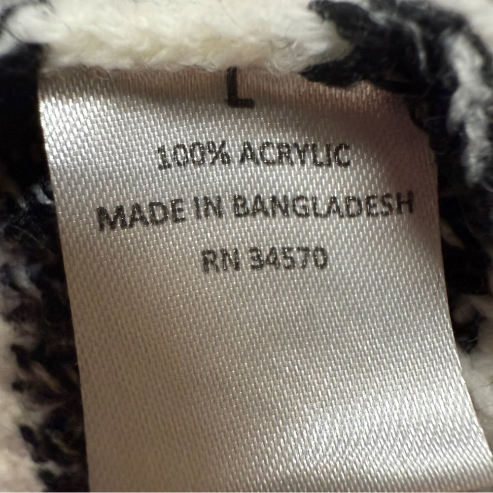 Jason Maxwell Black & White Striped Open Front Cardigan - Size Large - Cozy Knit - Picture 5 of 7